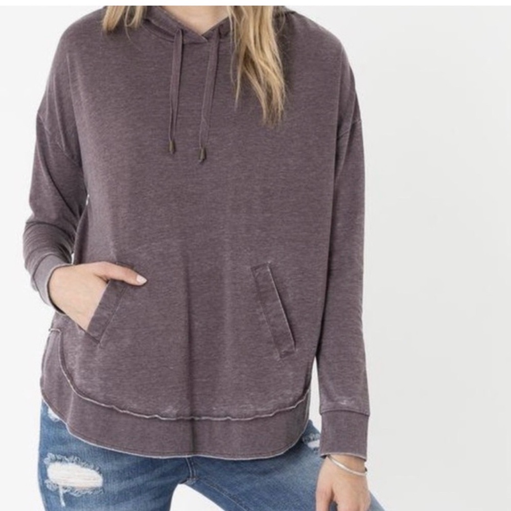 Z Supply Dakota distressed lightweight pullover hoodie